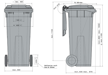 IPG-Bneo 140L Avfallskärl