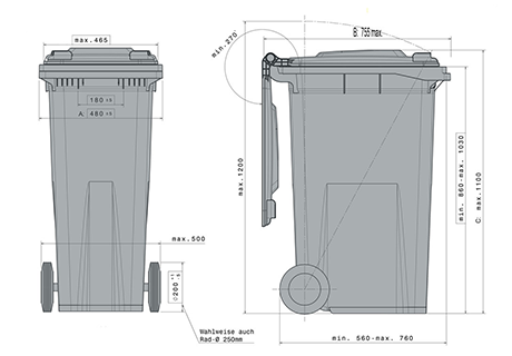 IPG-Bneo 180L Avfallskärl