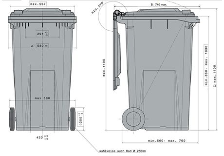 IPG-Bneo 240L Avfallskärl