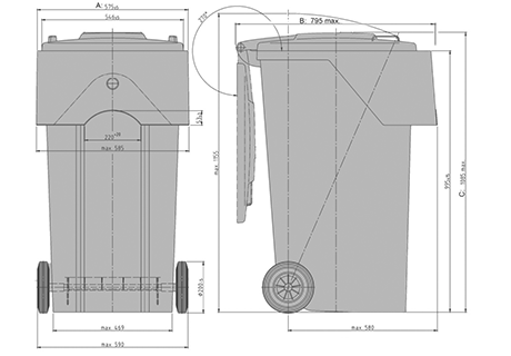 IPG-DU Container 240 L Avfallskärl