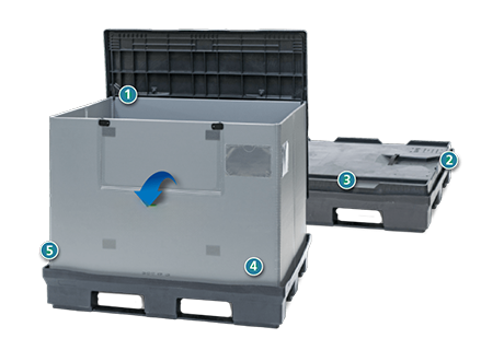 Pallcontainer 1200x1000x990mm System H-1210